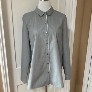 Lafayette 148 Woman’s Gray Button-Up Shirt